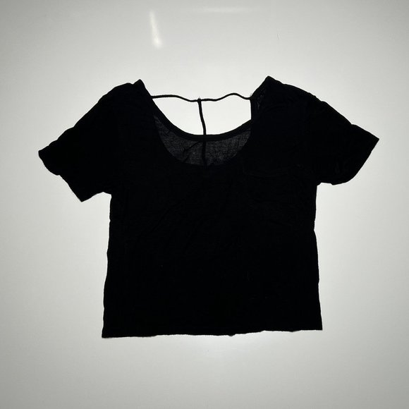 American Dream Black See Through Lightweight Cropped Shirt Ladies Size S - Picture 1 of 3